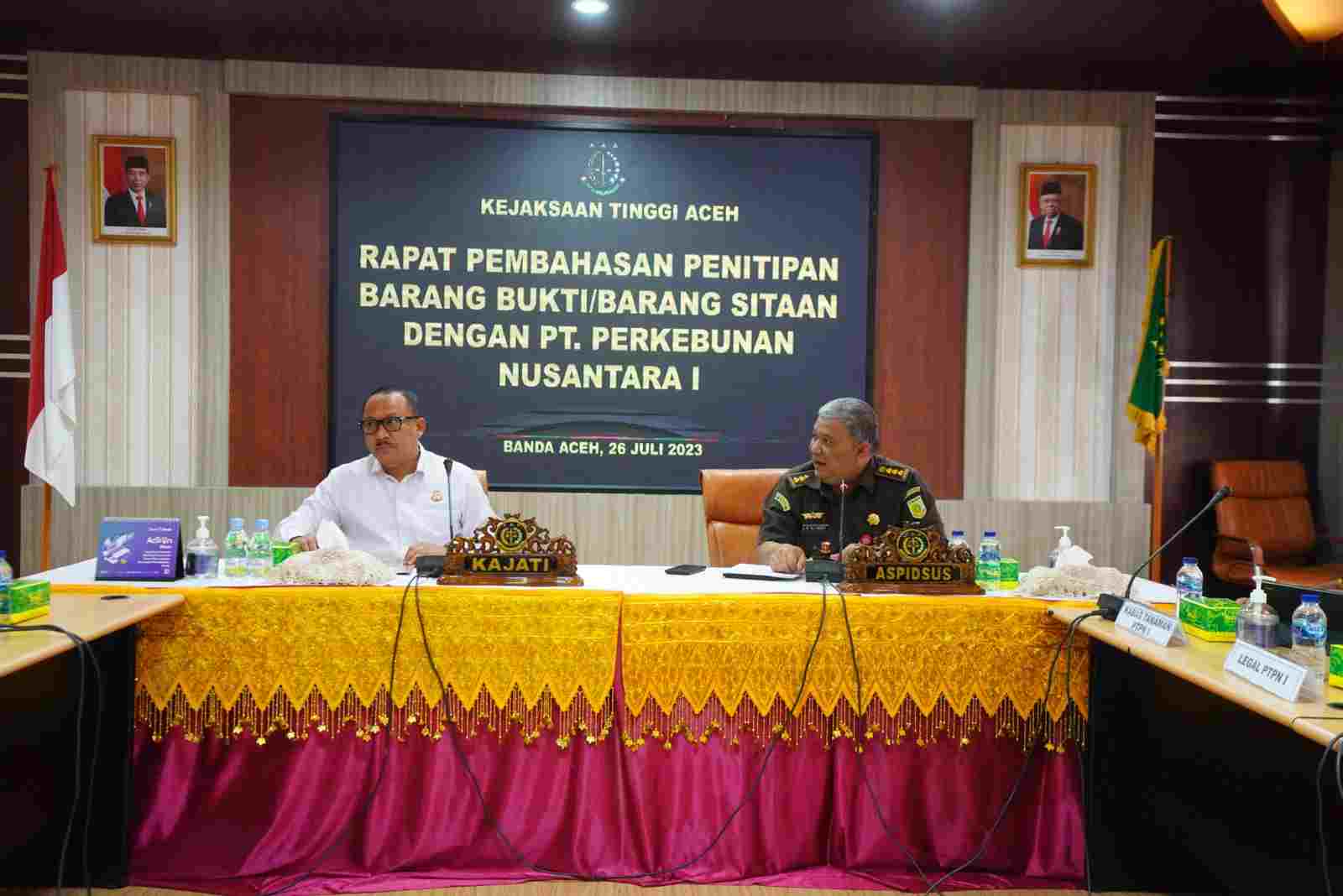 Rapat Pembahasan Penitipan Barang Bukti/Barang Sitaan Kejaksaan Tinggi Aceh dengan PT Perkebunan Nusantara I