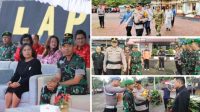Dari Ki-Ka (Gbr Kolase) Dandim 1302/Minahasa Letkol Inf Bonaventura Ageng F. S. Disamping Ketua DPRD Mitra Sophia Antau saat menghadiri Gelar Apel Pasukan Kepolisian Bersama TNI dan Pemerintah dalam Operasi Samrat Ketupat 2026 di Lap Polres Minahasa Tenggara, dan gambar lainnya Apel Pasukan Di Polres Minahasa, Polres Tomohon dan Polres Minsel. (Doc Foto : Anes )