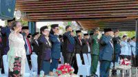 Bupati Minahasa Robby Dondokambey saat memimpin Upacara Peringatan Hari Lahir Pancasila di Lap Sam Ratulangi Tondano.(Doc Foto : Ist)