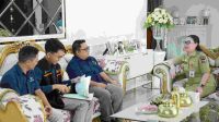 Caption Foto : Wabup Minahasa Vanda Sarundajang Menerima Kunjungan Kepala BPS Kab Minahasa Eko Setyo Budi dan Rombongan Di Rudis Wabup di Tondano.(Doc Foto : Ist)