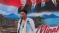 Caption Ketua DPC Gerindra Kab Minahasa Perly Pandeiroot saat memberikan Pidato Politik dalam rakercab Gerindra di Tondano.(Doc Foto : Detikgo.com)